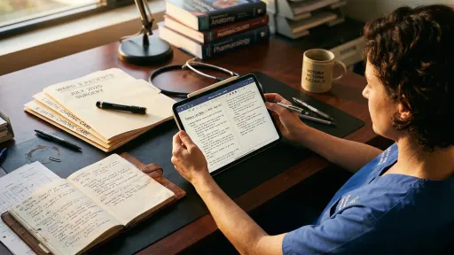 Person reading article on handheld device