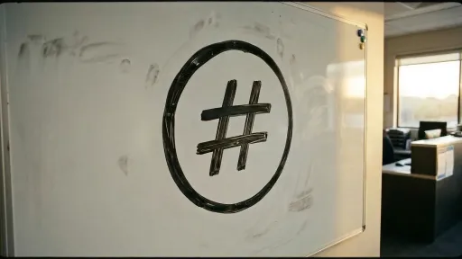 Hashtag on a whiteboard