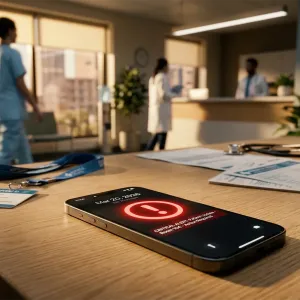 Mobile phone with alert on the screen