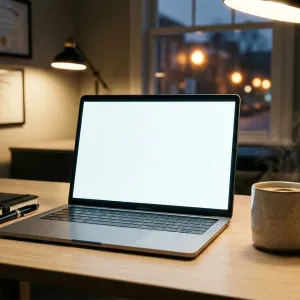 Laptop on a desk