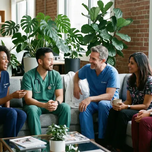 Group of people having a discussion