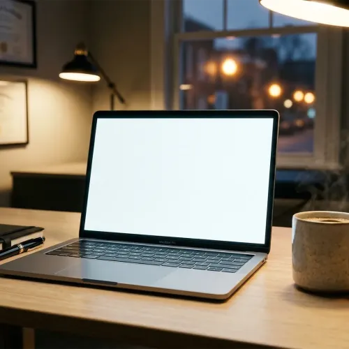 Laptop on a desk