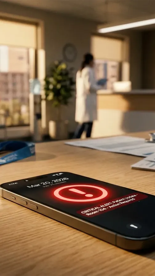 Mobile phone with alert on the screen