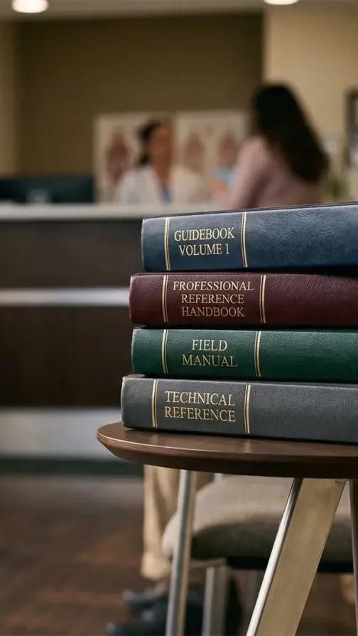 Book resources on a bookshelf