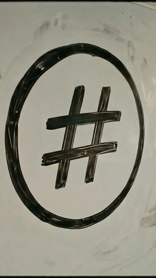 Hashtag on a whiteboard